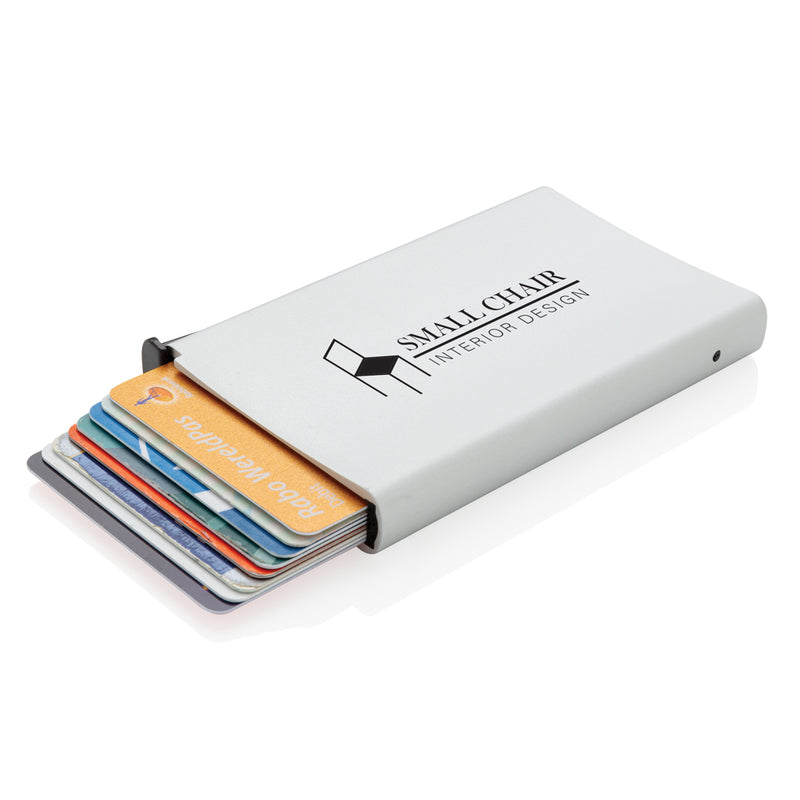 Load image into Gallery viewer, XD Collection standard aluminium RFID cardholder in black, compact travel accessory with secure card slots.
