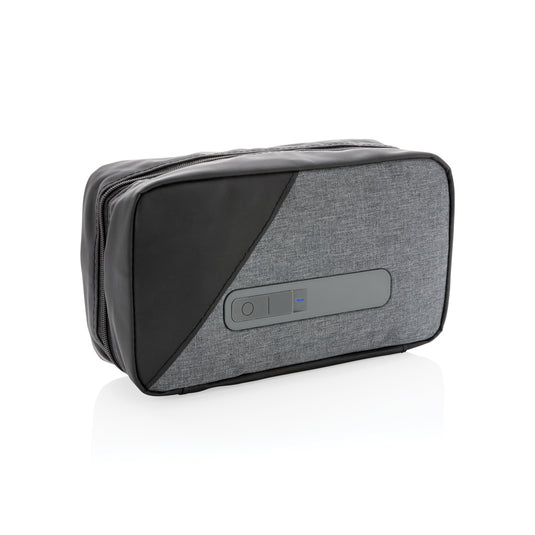 Portable UV-C steriliser pouch by XD Collection with integrated battery for sanitizing phones and tablets.