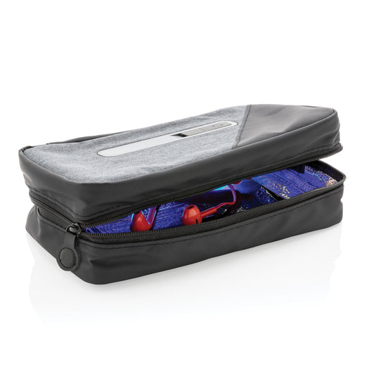 XD Collection portable UV-C steriliser pouch with integrated battery for phone and tablet cleaning, compact and travel-friendly.