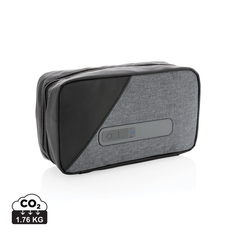 Load image into Gallery viewer, XD Collection portable UV-C steriliser pouch with integrated battery for phone and tablet sanitization, shown open with device inside.
