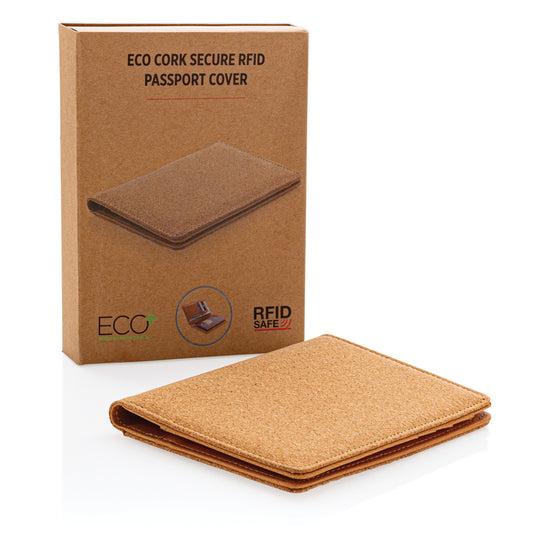 XD Collection RFID passport cover made of cork, designed for travel with secure RFID blocking features and a stylish travel bag appearance.