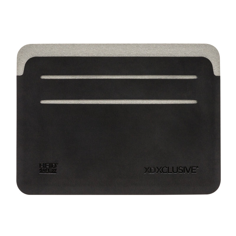Load image into Gallery viewer, XD Xclusive Quebec RFID safe cardholder in black, compact travel bag with secure card slots and RFID blocking technology.
