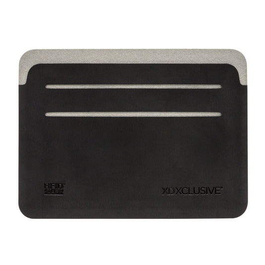 XD Xclusive Quebec RFID safe cardholder in black, compact travel bag with secure card slots and RFID blocking technology.