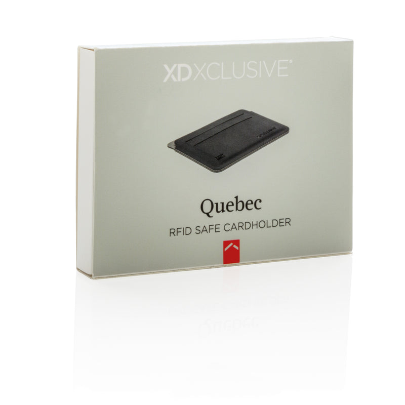 Load image into Gallery viewer, XD Xclusive Quebec RFID safe cardholder in black, compact travel wallet with secure card slots and RFID protection.
