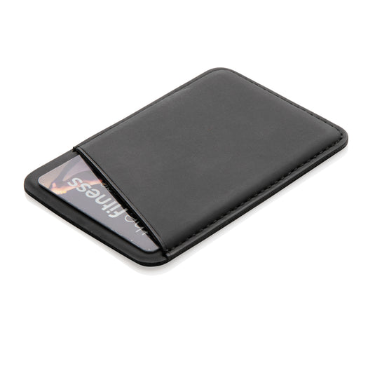 XD Collection magnetic phone card holder attached to a smartphone, compact accessory for storing cards and cash.