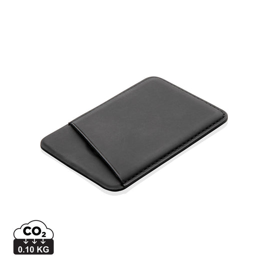 XD Collection magnetic phone card holder attached to a smartphone, showcasing its slim, portable design for phone and tablet accessories.