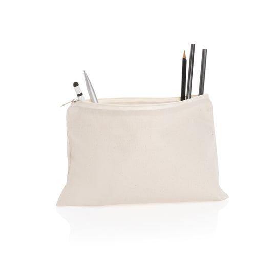 Undyed Impact Aware™ 285 gsm rcanvas pencil case from XD Collection, showcasing its durable, natural fabric and simple design.