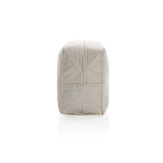 Undyed Impact Aware™ 285 gsm rcanvas toiletry bag from XD Collection, showing the durable, natural fabric and travel-ready design.