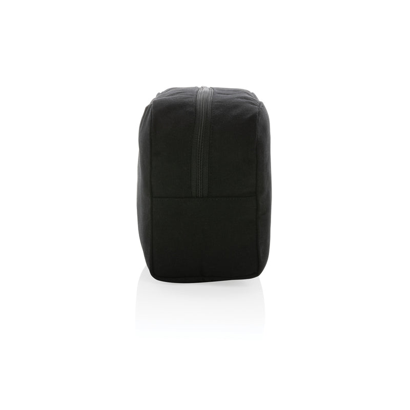 Load image into Gallery viewer, Undyed Impact Aware™ 285 gsm rcanvas toiletry bag from XD Collection, showing natural, uncolored fabric and sturdy zipper closure.
