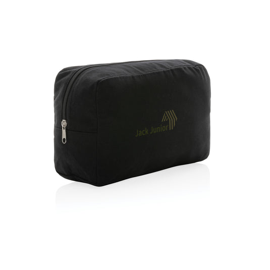 Undyed Impact Aware™ 285 gsm RCanvas toiletry bag from XD Collection, showcasing durable, eco-friendly travel bag with zipper closure.