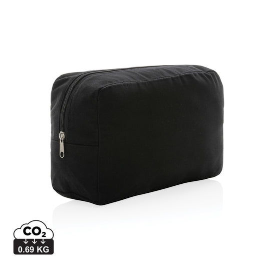 Undyed Impact Aware™ 285 gsm rCanvas toiletry bag from XD Collection, showing natural fabric and compact travel bag design.