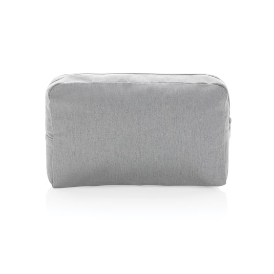Undyed Impact Aware™ 285 gsm rCanvas toiletry bag from XD Collection, showing the durable, natural fabric and compact travel design.
