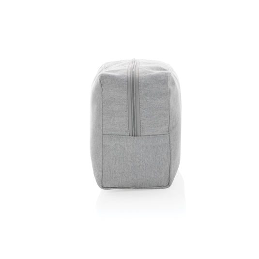 Undyed Impact Aware™ 285 gsm rcanvas toiletry bag from XD Collection, showing the durable, natural fabric and compact travel design.