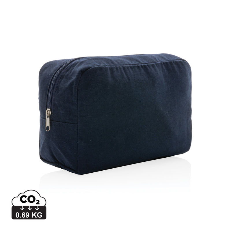 Load image into Gallery viewer, Impact Aware™ 285 gsm canvas toiletry bag by XD Collection, undyed, with zipper closure and durable fabric for travel accessories.
