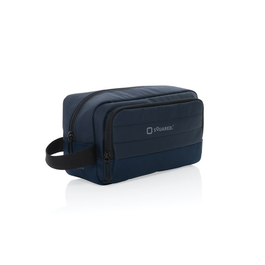 XD Xclusive Armond AWARE™ RPET toiletry bag with multiple compartments and eco-friendly design for travel and storage.