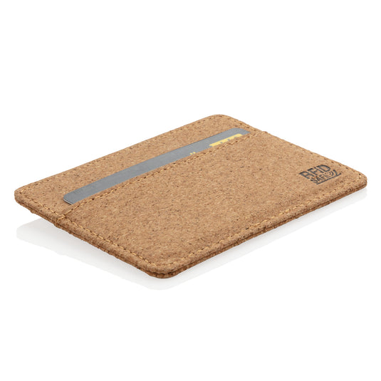 Slim Cork RFID secure wallet from XD Collection, designed for travel and everyday use, with multiple card slots and a sleek finish.