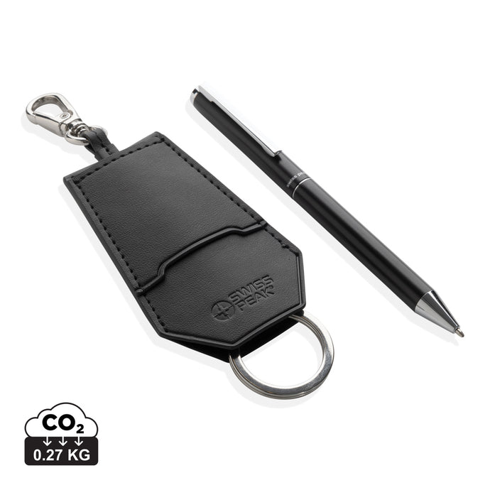 SP Tula RCS certified recycled PU key holder and pen set - Custom Wood Designs