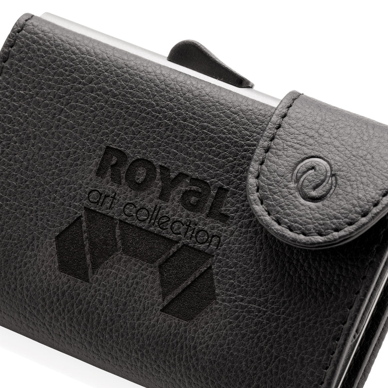 Load image into Gallery viewer, C-Secure RFID card holder and wallet in black, compact travel accessory with multiple card slots and secure closure.
