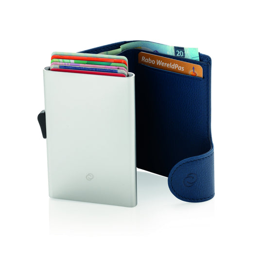 C-Secure RFID card holder and wallet in black with multiple card slots and a sleek design for secure travel and everyday use.