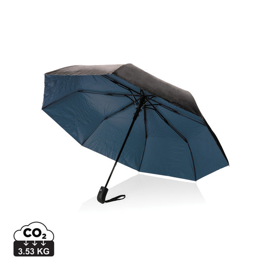 21" Impact AWARE™ RPET 190T Pongee dual colour mini umbrella - Custom Wood Designs