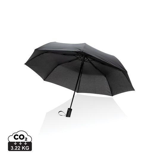 21" Impact AWARE™ RPET 190T mini auto open umbrella - Custom Wood Designs