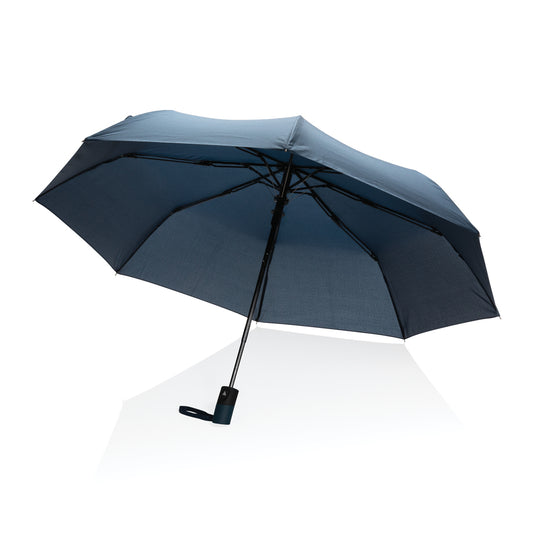 21" Impact AWARE™ RPET 190T mini auto open umbrella - Custom Wood Designs