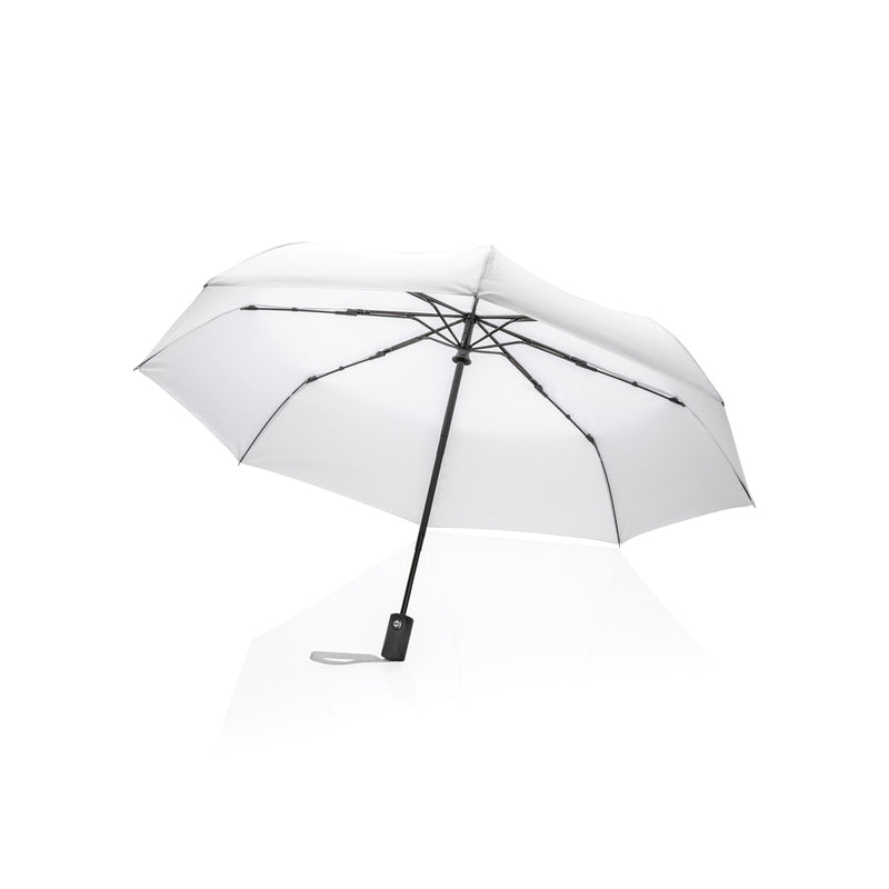 Load image into Gallery viewer, 21-inch Impact AWARE™ RPET auto open/close umbrella by XD Collection, featuring eco-friendly recycled PET fabric and automatic mechanism.
