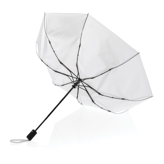 21-inch Impact AWARE™ RPET auto open/close umbrella by XD Collection with 190T fabric, compact and lightweight for easy carrying