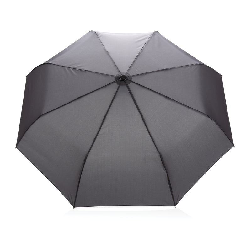 Load image into Gallery viewer, 21-inch Impact AWARE™ RPET bamboo auto open/close umbrella by XD Collection, featuring a sleek design and sturdy canopy.
