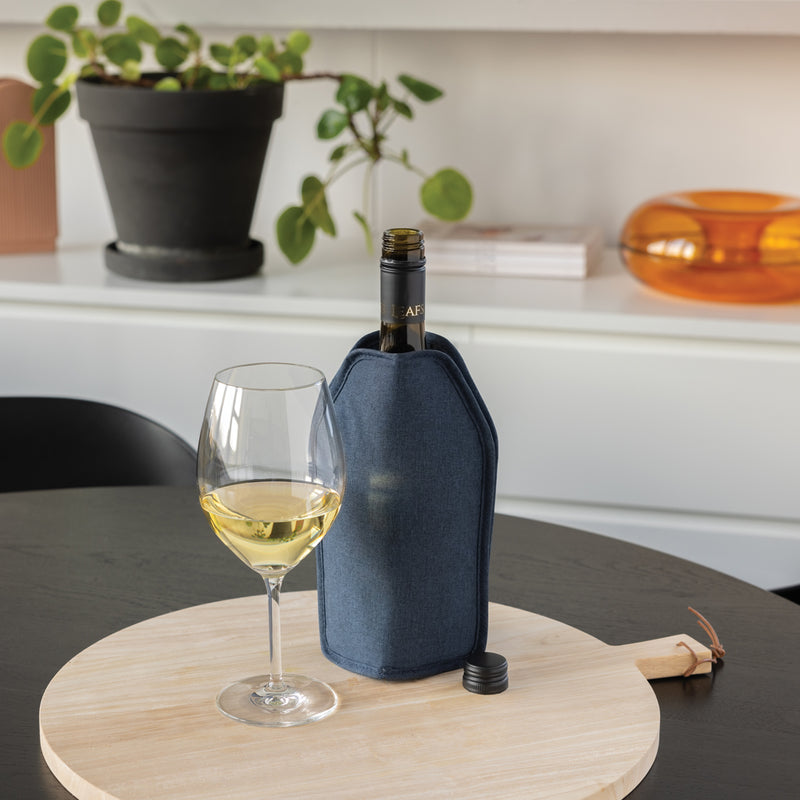 Load image into Gallery viewer, Vino AWARE™ RPET wine cooler sleeve - Custom Wood Designs
