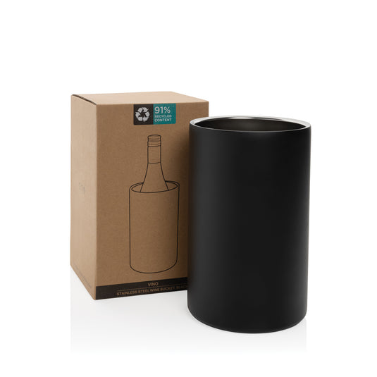 Vino RCS certified recycled stainless steel wine bucket - Custom Wood Designs