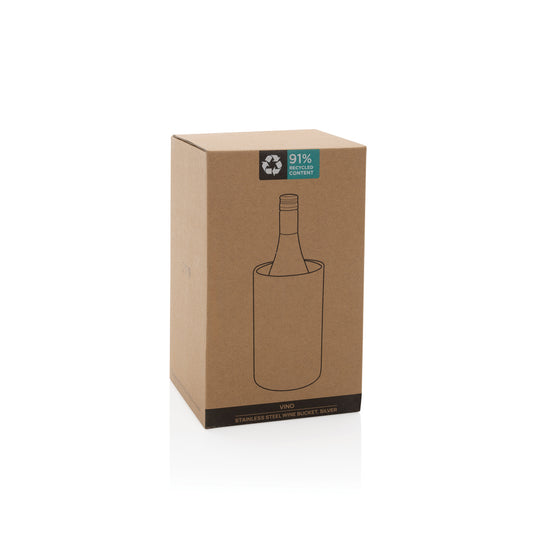 Vino RCS certified recycled stainless steel wine bucket - Custom Wood Designs