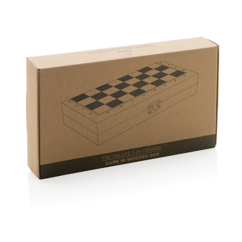 Load image into Gallery viewer, Deluxe 3-in-1 boardgame in box - Custom Wood Designs
