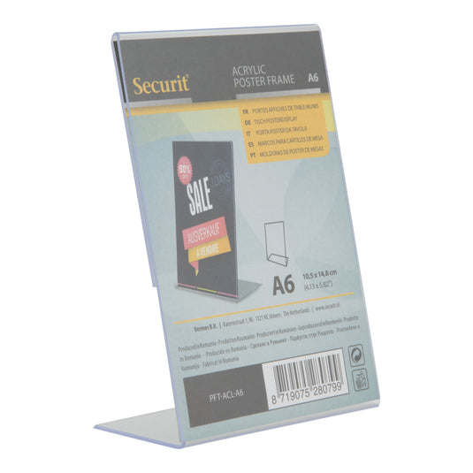 Securit Posterframes - Acrylic - Transparent 15,2x10,5x5cm - Pack of 6