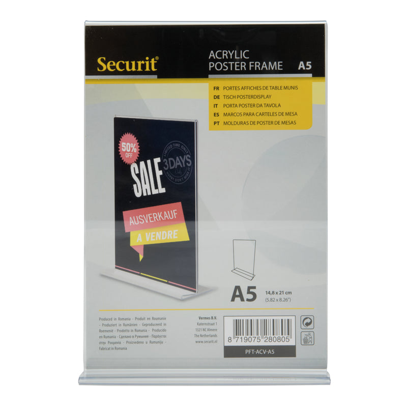 Load image into Gallery viewer, Securit Posterframes - Acrylic - Transparent 21,3x15x5,4cm - Pack of 6
