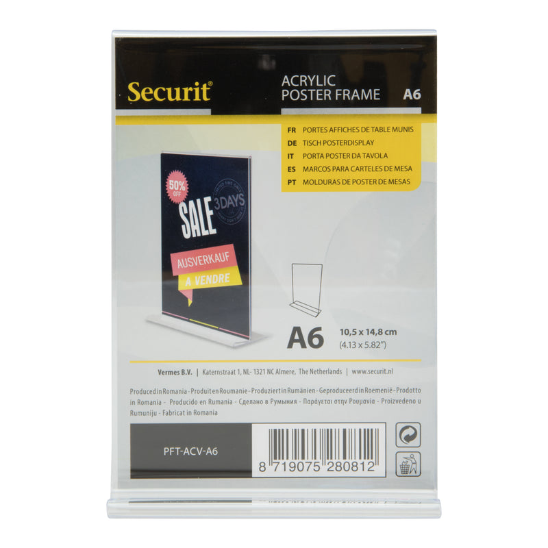 Load image into Gallery viewer, Securit Posterframes - Acrylic - Transparent 15,5x10,5x4,2cm - Pack of 6

