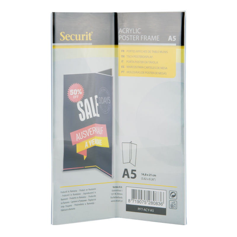 Load image into Gallery viewer, Securit Posterframes - Acrylic - Transparent 21x13,5x13,5cm - Pack of 6
