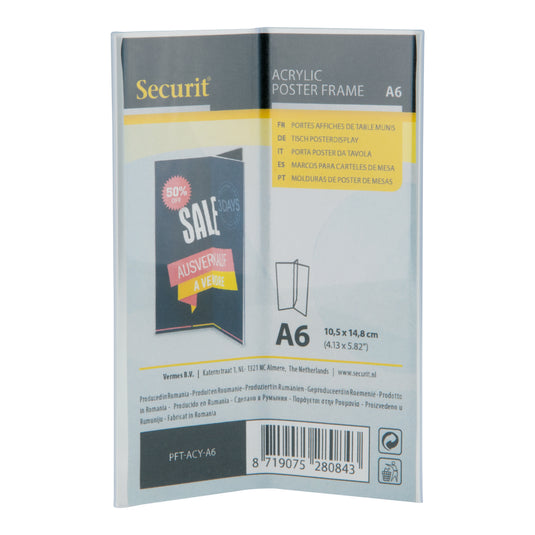 Securit Posterframes - Acrylic - Transparent 15x9,5x9,5cm - Pack of 6