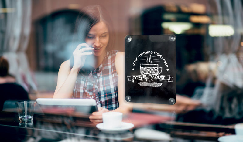 Load image into Gallery viewer, Securit Posterframes - Chalkboard Window - Black 36x27x0,3cm - Pack of 6 - in use
