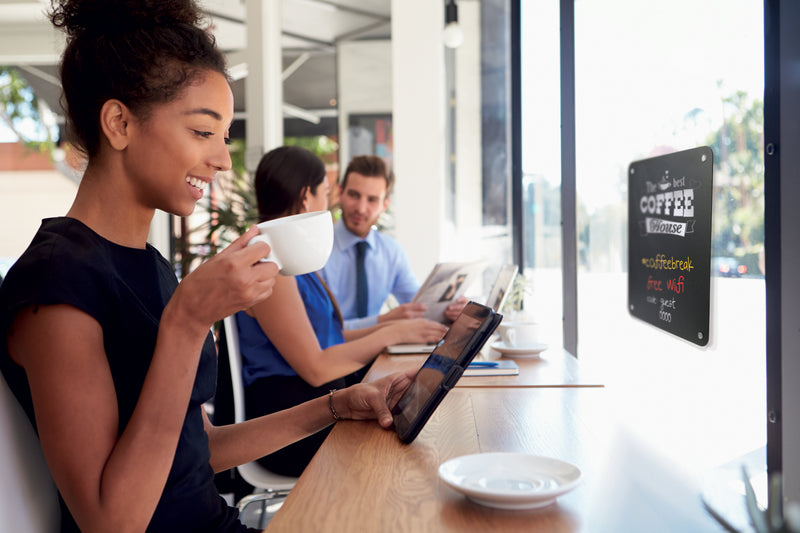 Load image into Gallery viewer, Securit Posterframes - Chalkboard Window - Black 36x27x0,3cm - Pack of 6 - in use
