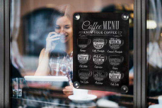 Securit Posterframes - Chalkboard Window - Black 36x27x0,3cm - Pack of 6 - in use