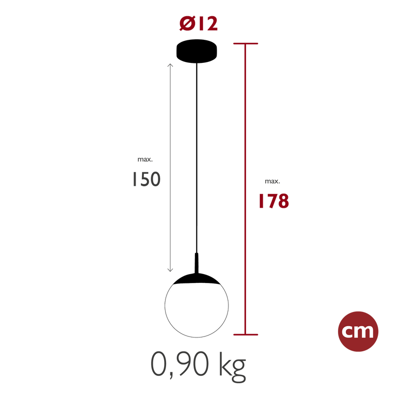 Load image into Gallery viewer, Fermob Mooon! Pendant Light Ø15 cm – dimensions
