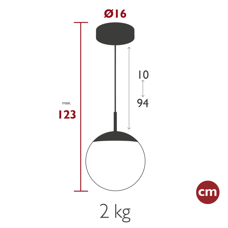 Load image into Gallery viewer, Fermob Mooon! Pendant Light Ø25 cm – dimensions
