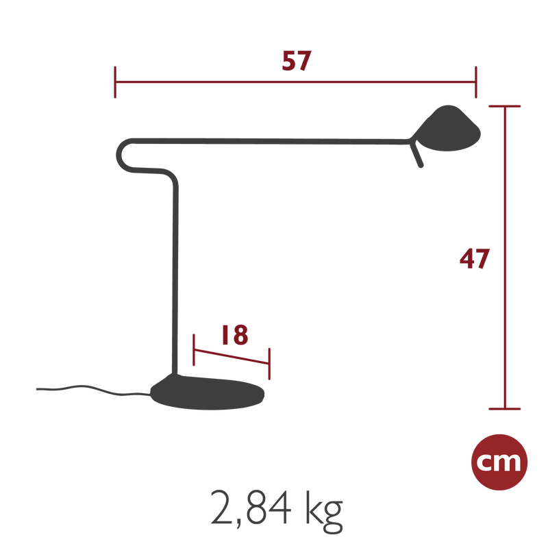 Load image into Gallery viewer, Fermob Pixi Desk Lamp H.47 cm – dimensions
