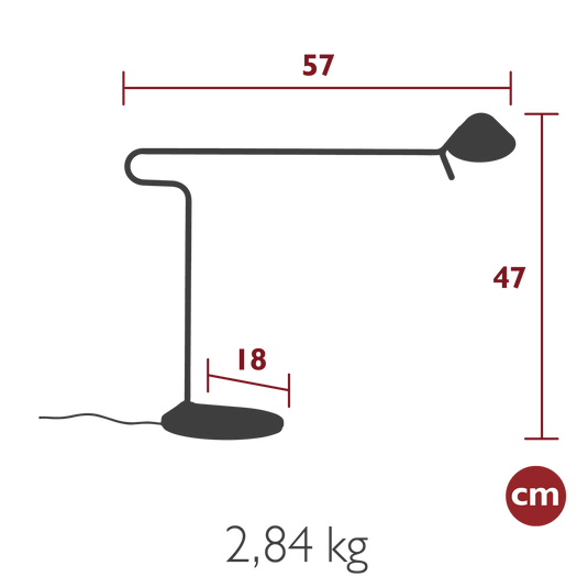 Fermob Pixi Desk Lamp H.47 cm – dimensions