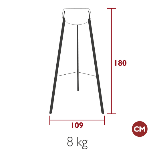 Fermob Yunos Solar Floor Lamp H.180 cm – dimensions