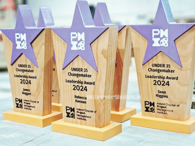 PMI awards purple wooden awards purple star