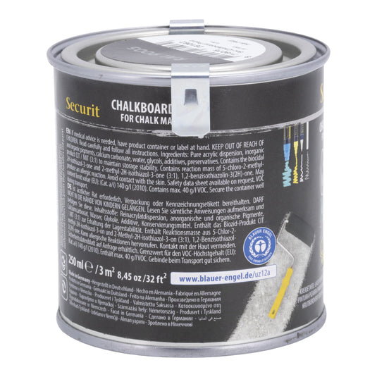 Securit Chalk Wall Kit - Black Paint 250 ml + Waterproof Markers + Stencils + Cleaner