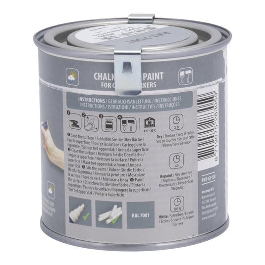 Securit Chalk Wall Kit - Grey Paint 250 ml + Waterproof Markers + Stencils + Cleaner