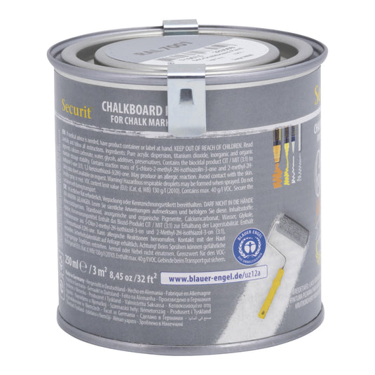 Securit Chalk Wall Kit - Grey Paint 250 ml + Waterproof Markers + Stencils + Cleaner
